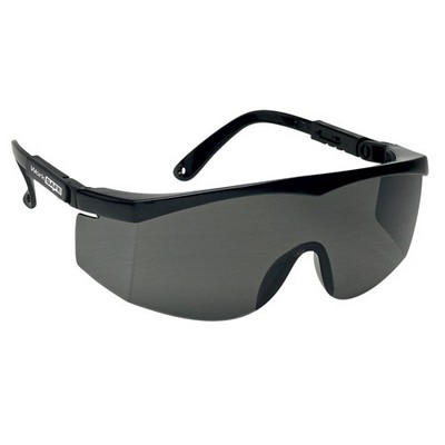 Gray Large Single-Lens Safety Glasses w/ Ratchet Temples